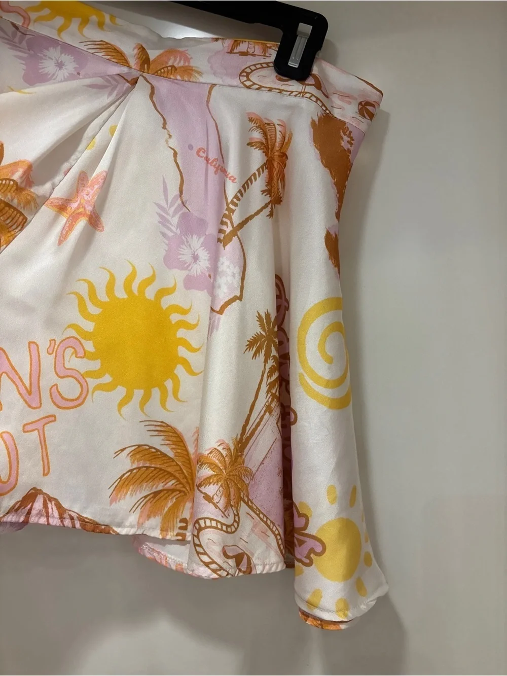 ASOS multicolor tropical print skirt - pink, yellow, orange